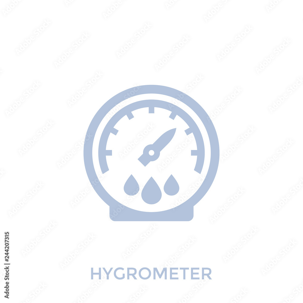 Hygrometer vector icon on white - obrazy, fototapety, plakaty 