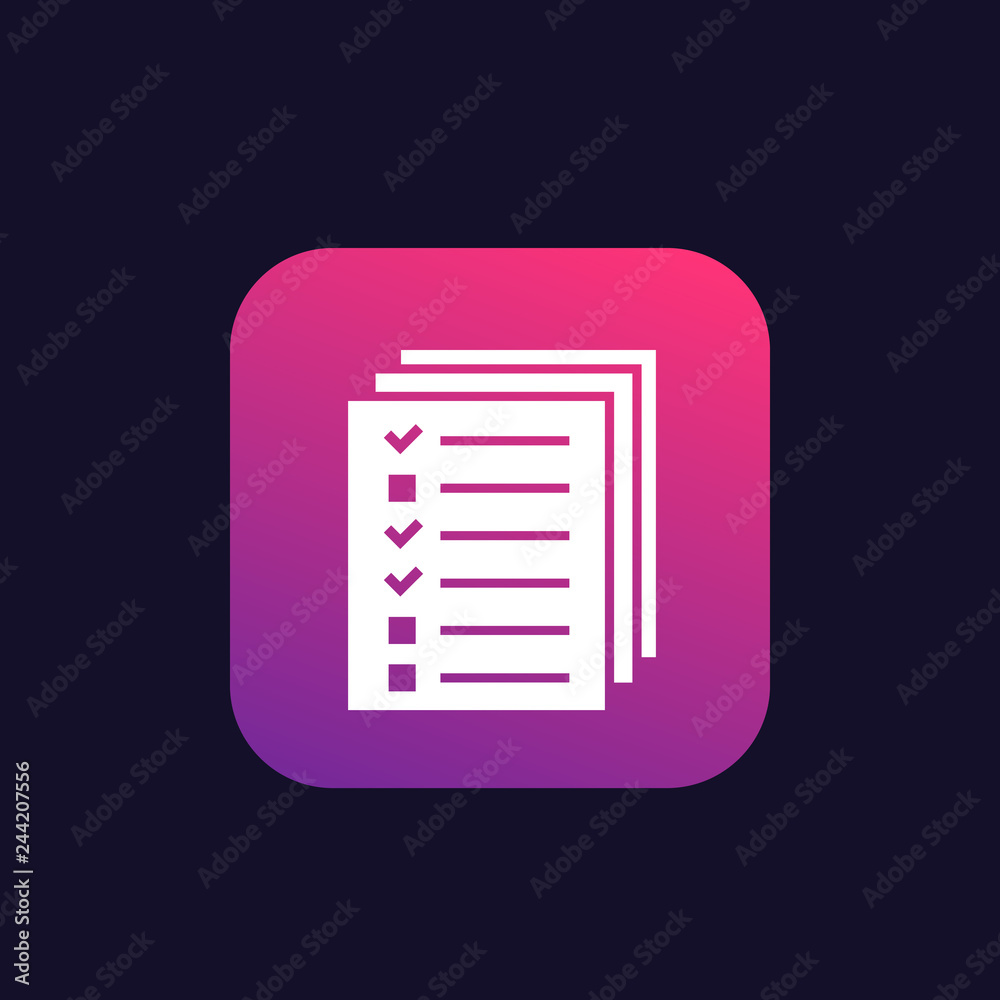 tests, survey vector icon tests, survey vector icon