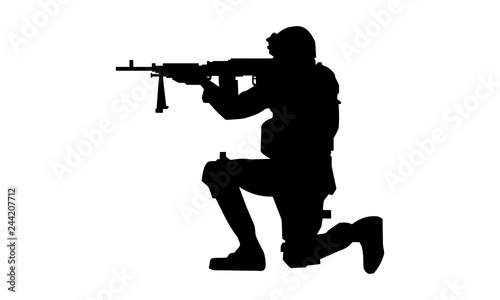 the army silhouette attacks while squatting