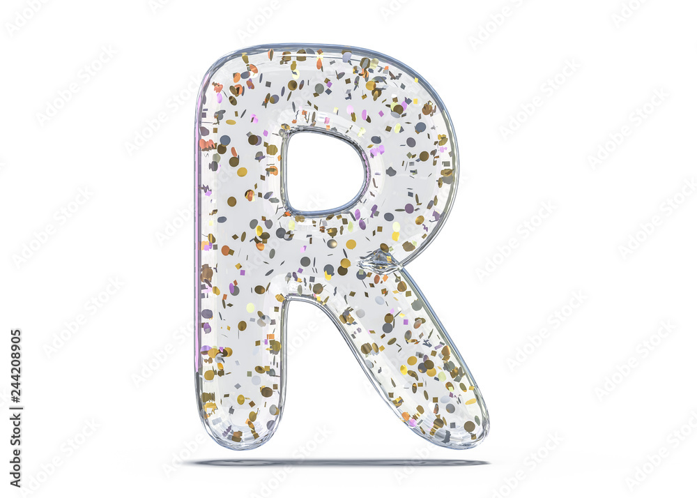 Letter R Alphabet From Transparent Foil Balloons 3d Stock Illustration Adobe Stock
