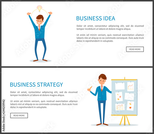 Business Idea and Strategy, Businessman with Board © robu_s