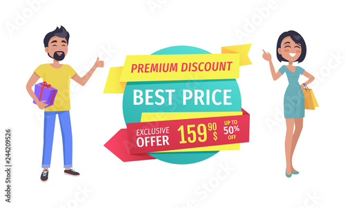 Exclusive Offer Banner with Pleased Customers
