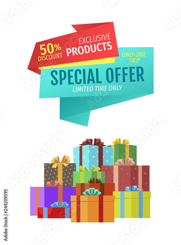 Special Offer Products Set Vector Illustration