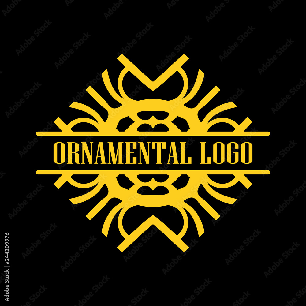 Fototapeta premium Luxury antique art deco monochrome hipster minimal geometric vintage linear vector frame , border , label, logo