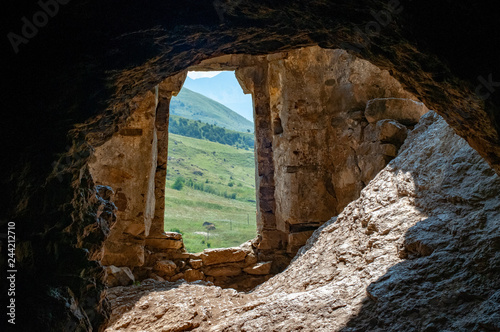 Medieval rock fortress in North Ossetia Alania, Russia, Dzivgis village