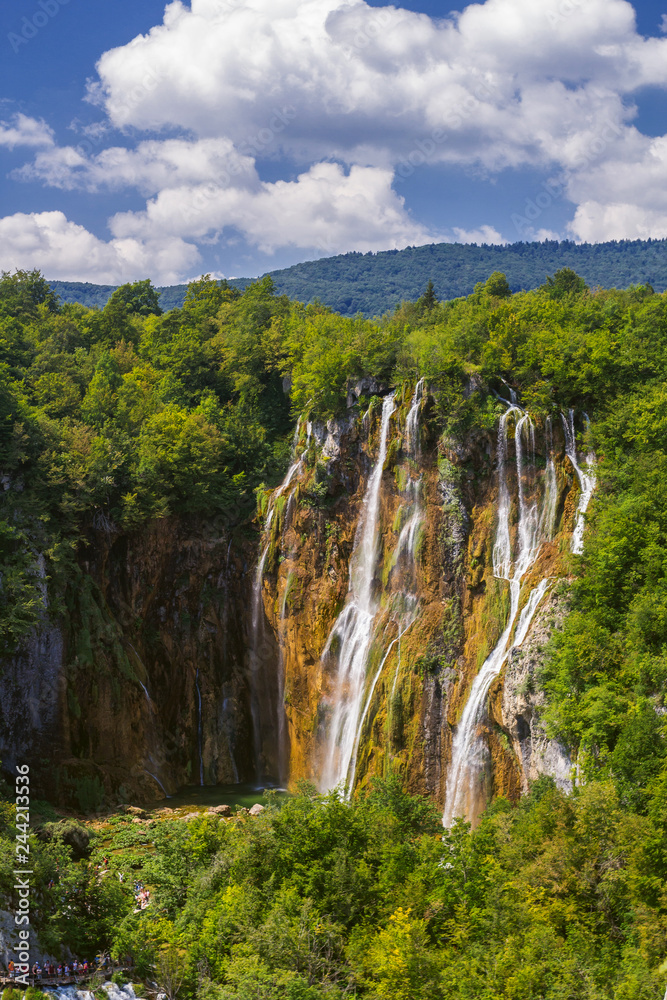 Beautiful waterfall in Plitvice Lakes National Park. Croatia Beautiful waterfall in Plitvice Lakes National Park. Croatia