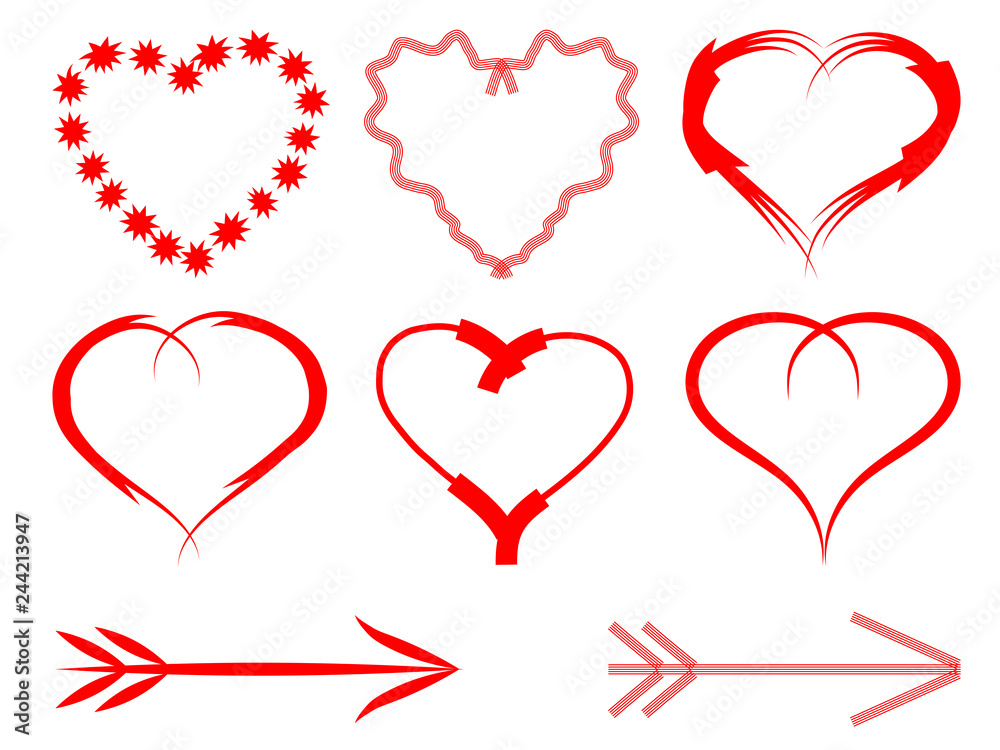Set of hearts, valentines day concept, love card Set of hearts, valentines day concept, love card