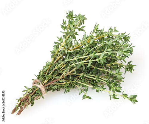 Fresh thyme bunch isolated on white background photo