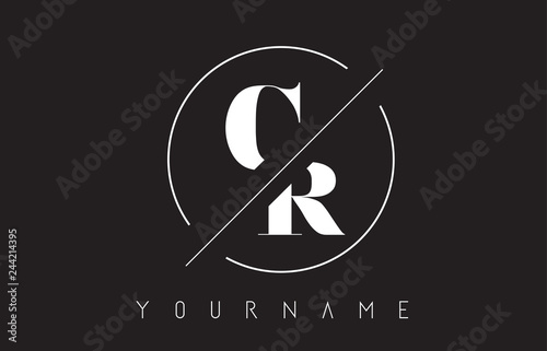 CR Letter Logo with Cutted and Intersected Design