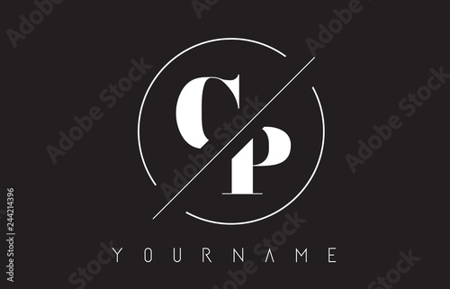 CP Letter Logo with Cutted and Intersected Design