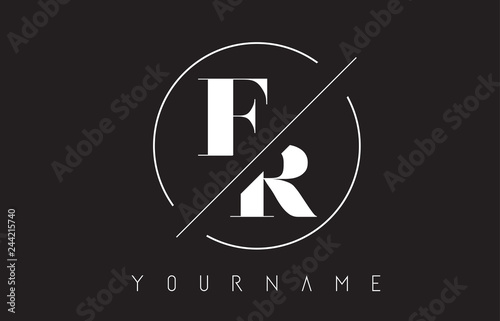 FR Letter Logo with Cutted and Intersected Design
