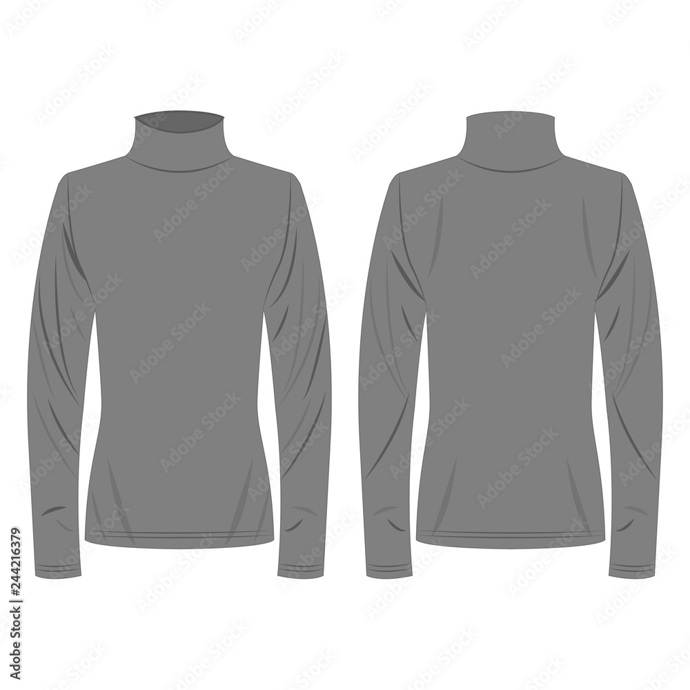 Grey polo neck isolated vector on the white background Grey polo neck isolated vector on the white background