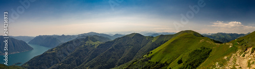 Panoramic view of Monte Galbiga and Lake of Como as viewed from Monte Tremezzo, Lombardy