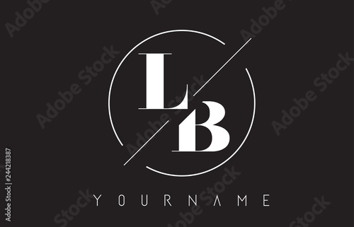 LB Letter Logo with Cutted and Intersected Design