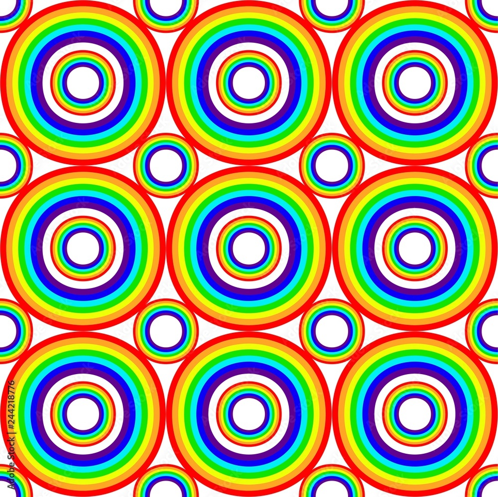 seamless pattern of rainbow circles seamless pattern of rainbow circles