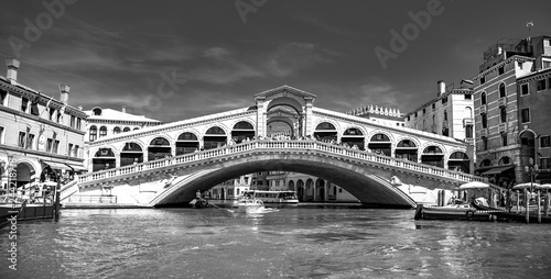 Italy beauty, famous Rialto bridge on Grand canal street in Venice, Venezia