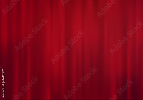 Abstract Minimal Red Background. Vector curtain Illustration. Ruby Colored Bg.