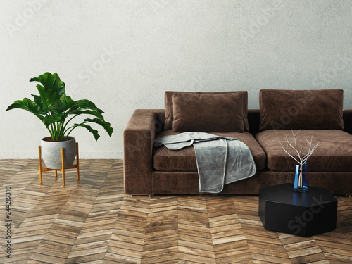 Modern interior, 3d rendering