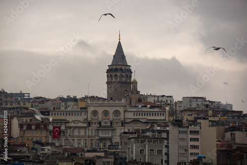Galata tower in a cloudy day
