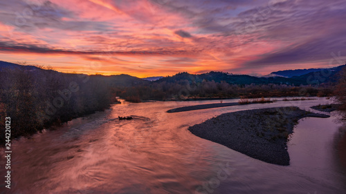 The Mad River, Humboldt County, California, at Sunrise