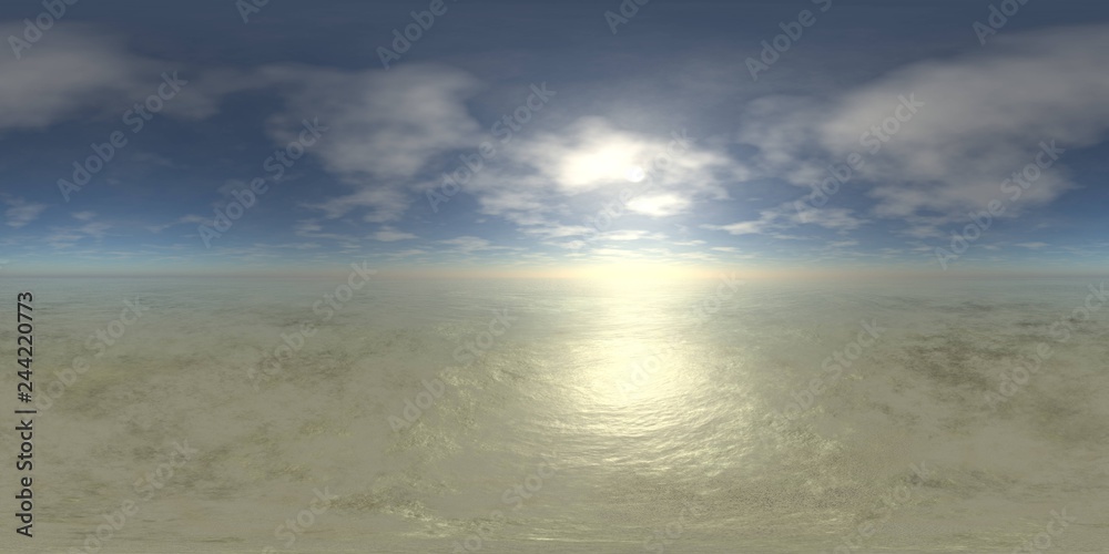 HDRI, environment map , Round panorama, spherical panorama, equidistant projection, panorama 360, seascape