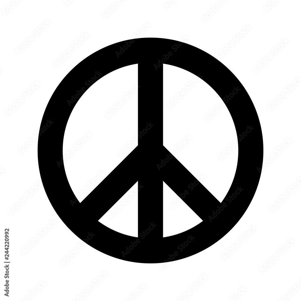 Peace symbol. Simple flat vector icon. Black sign on white backround. Peace symbol. Simple flat vector icon. Black sign on white backround.