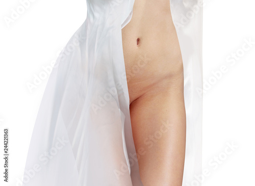 body in white dress isolated photo