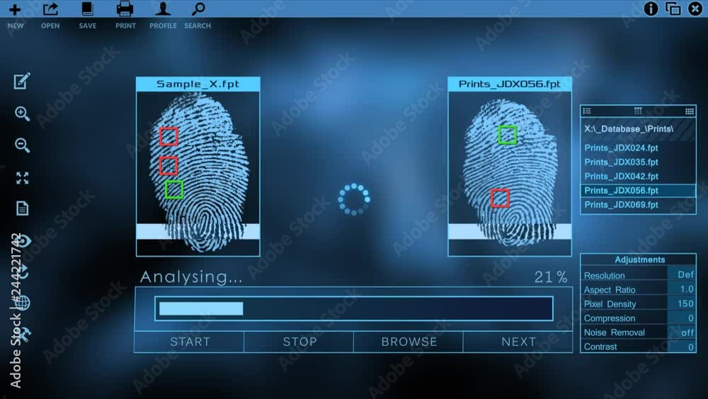 Fingerprint scan results in successful match Animation Stock Clip