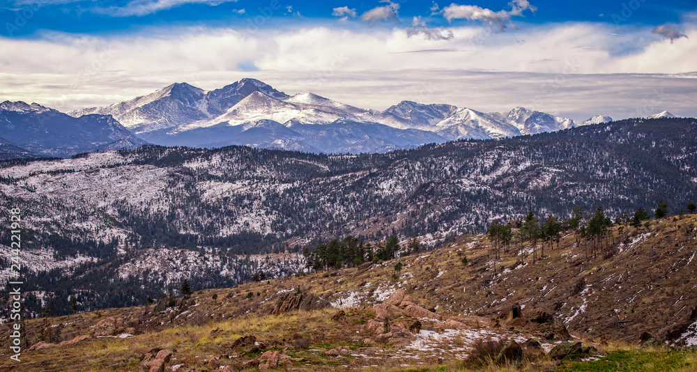 View of Rocky Mountain National Park from Roosevelt National Forest