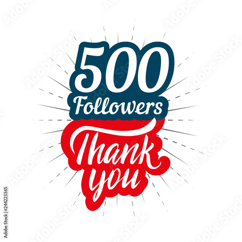 Thank you 500 followers card for celebrating many followers in social network
