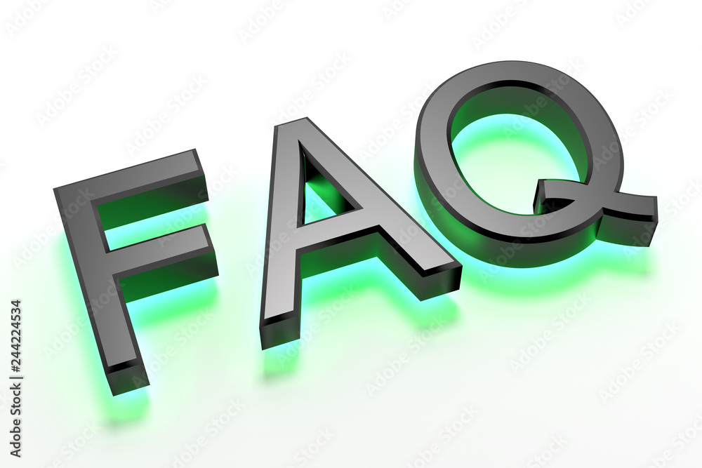 FAQ - 3D Text - glowing green