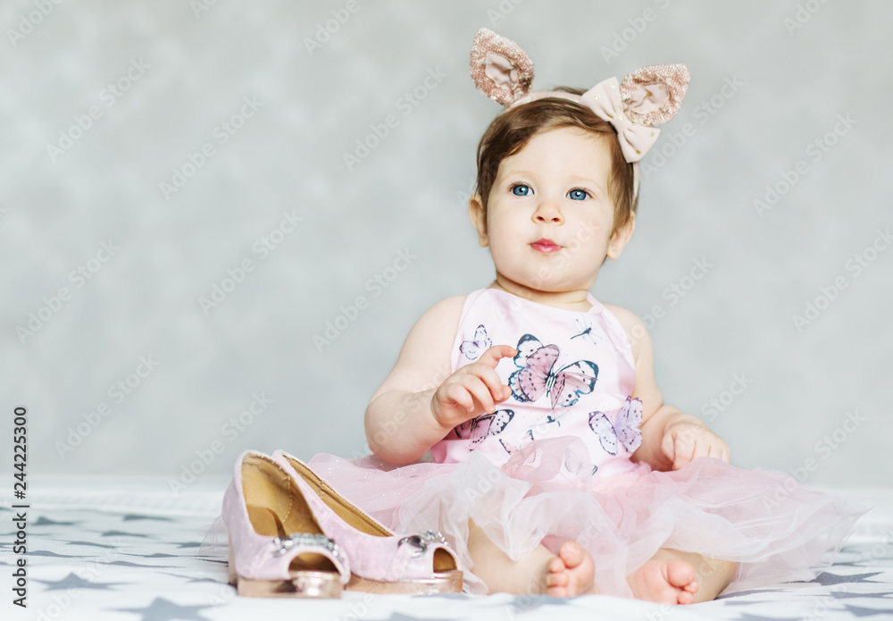 little baby in a pink dress little baby in a pink dress