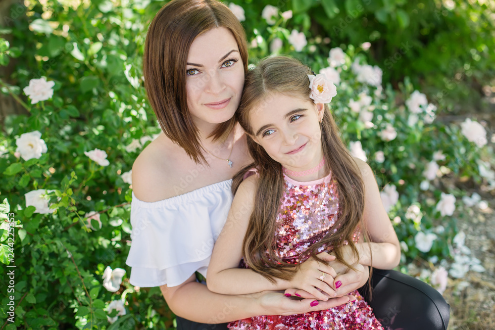 Cute little girl with her mother Cute little girl with her mother