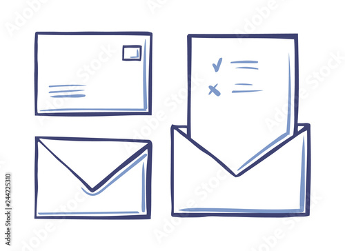 Envelope Closed Letter Back Front View Voting Page