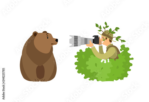 Wild Animal Photographer Shooting Grizzly Bear