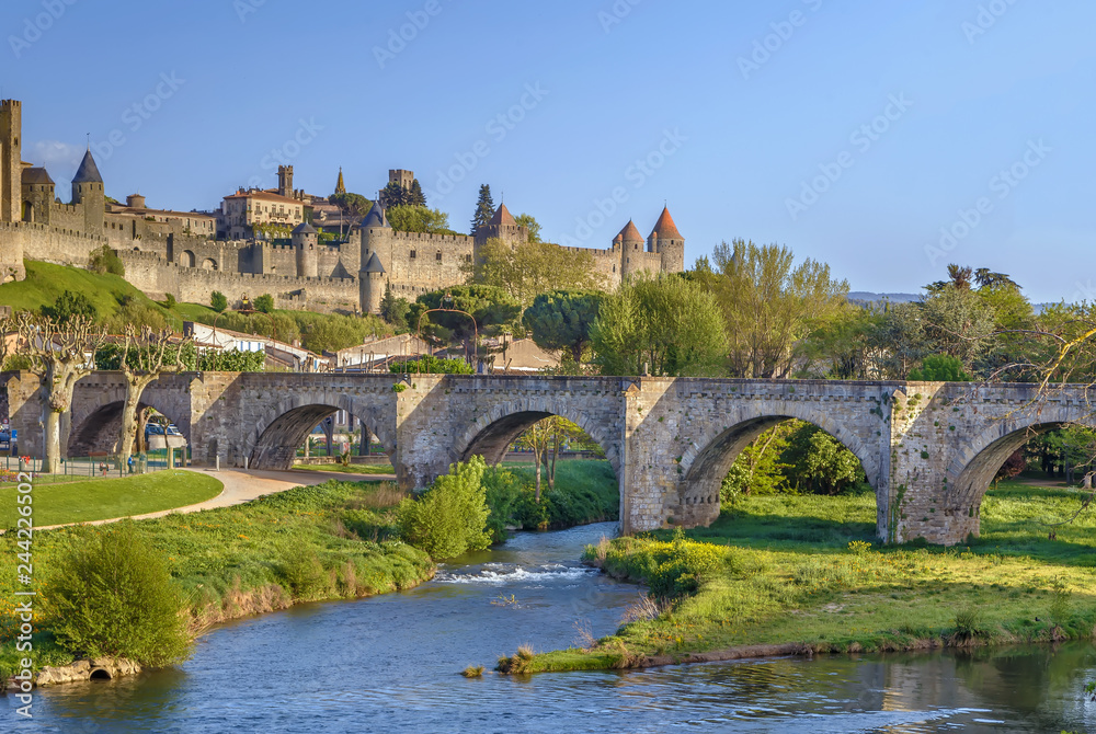 Old bridge in Carcassonne, France