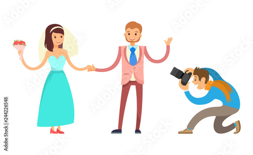 Photo Session of Engagement Ceremony, Bride, Groom