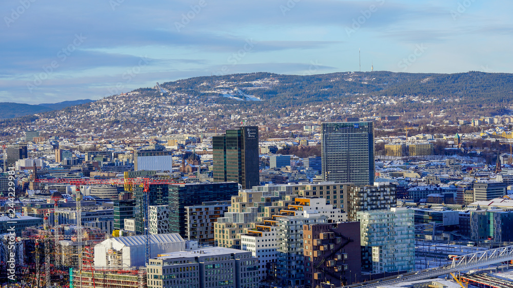 Oslo widok z Ekeberg landscape krajobraz Norwegia Norge Norway 