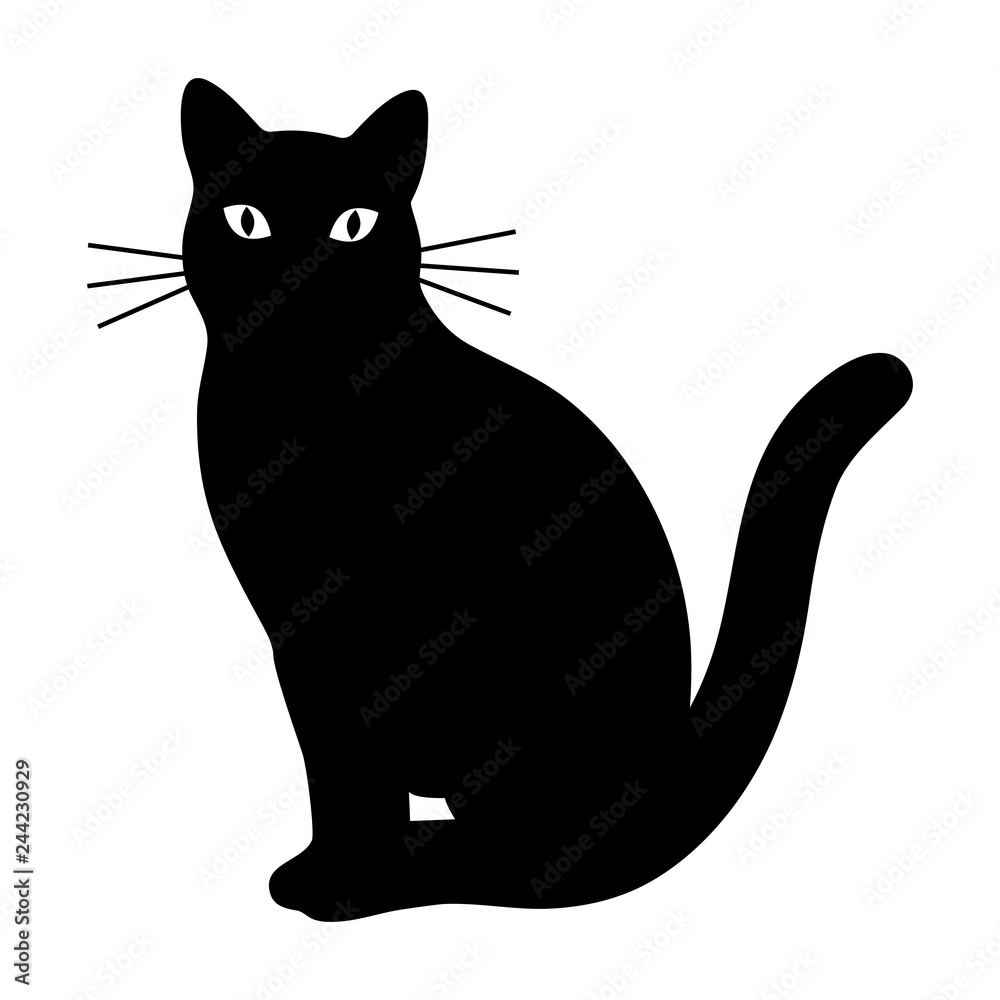 Premium Vector  White background black silhouette two cats