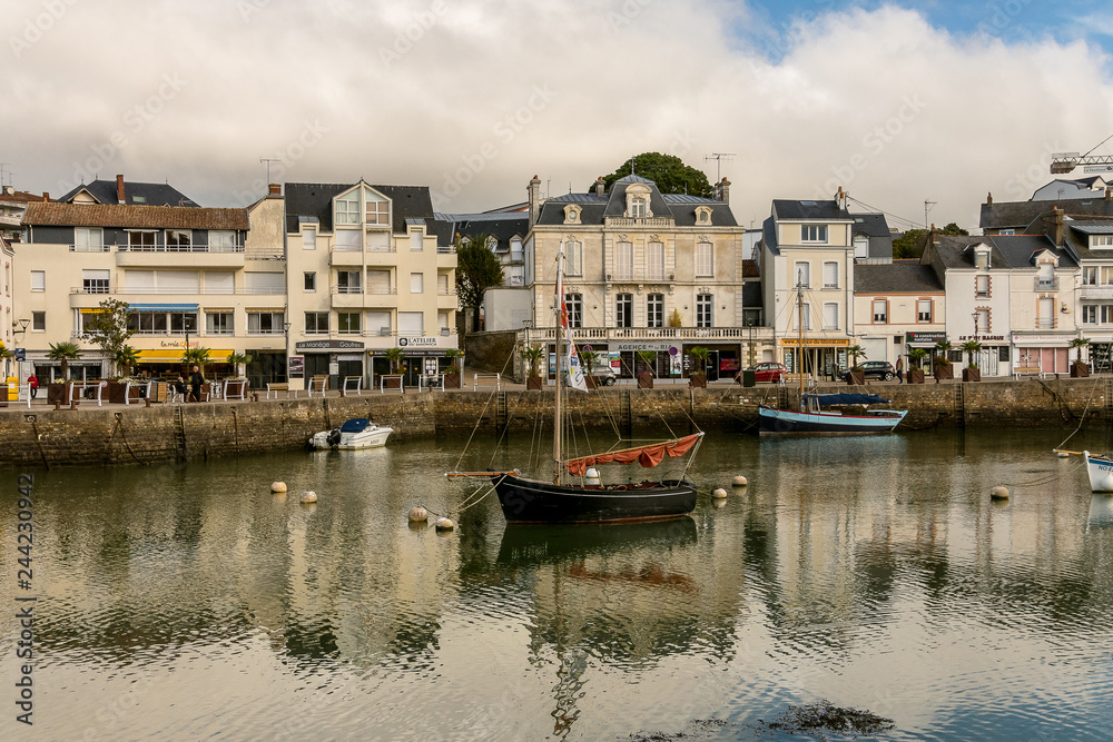 Pornic in French Brittany and its fishing port
