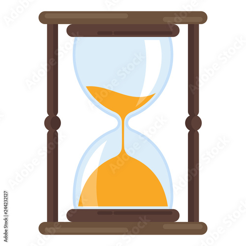 Hourglass Antique tool for measuring time with pouring sand