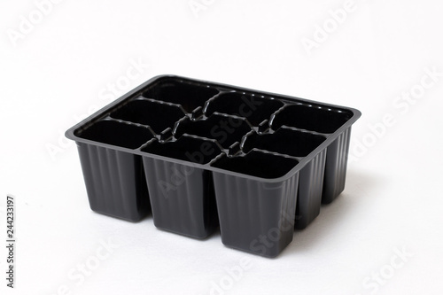 Black plastic seedling cassettes for flower and vegetable crops