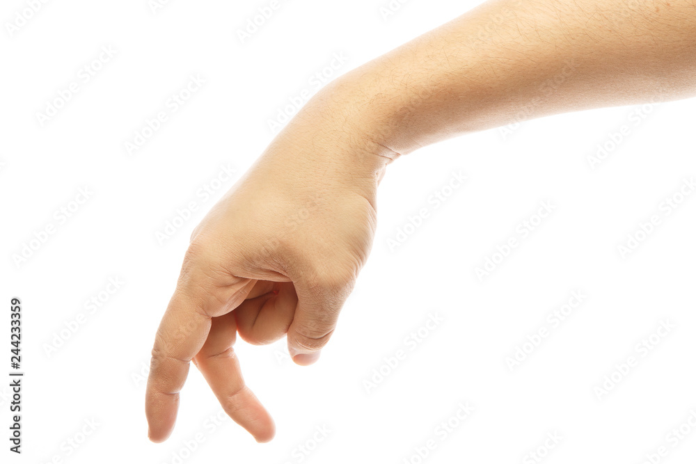 Man hand with fingers simulating someone walking or running isolated on white Man hand with fingers simulating someone walking or running isolated on white