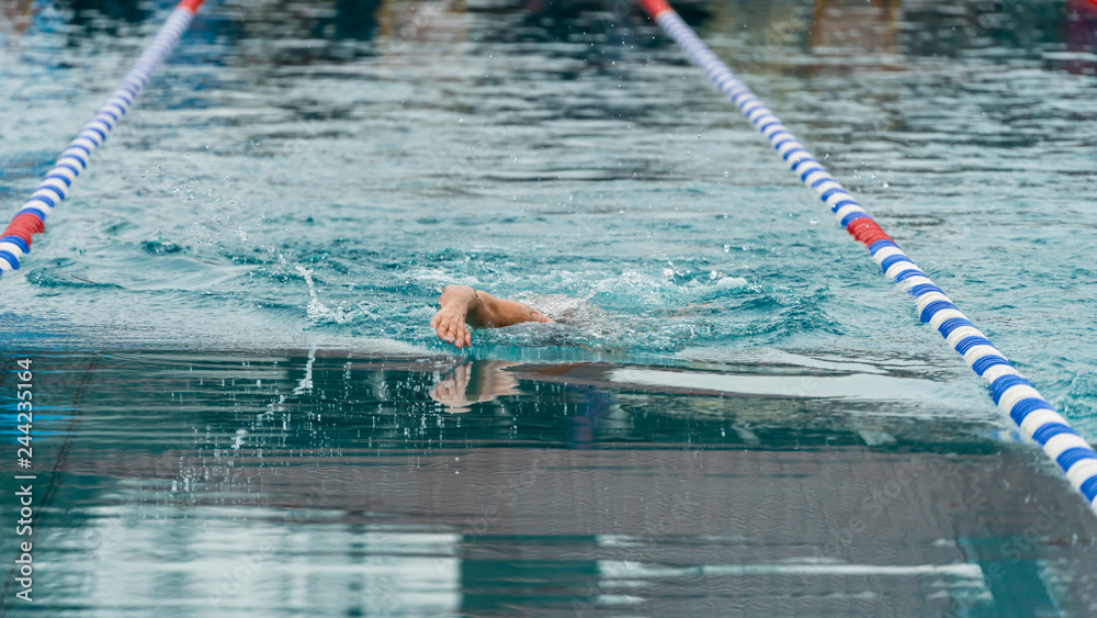 Man in a swim competition