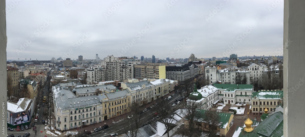 view of Kiev from the bell tower of St. Sophia Cathedral
