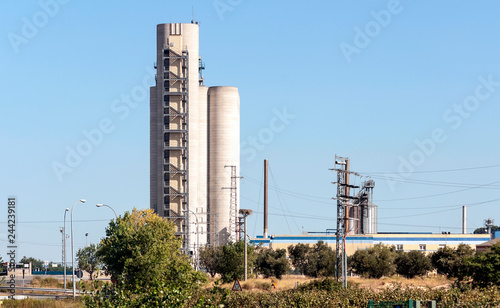 Power plant located in the fields of La Rioja in Spain on a sunny day. photo