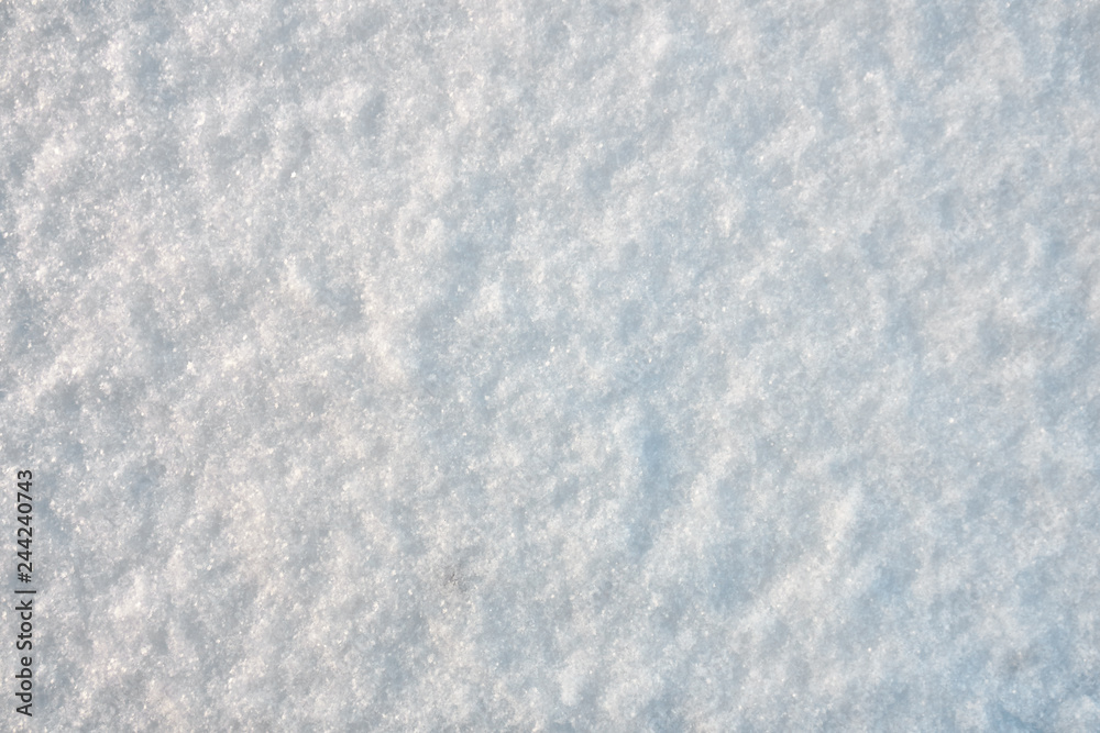 Texture of the white clear snow. Winter Christmas background