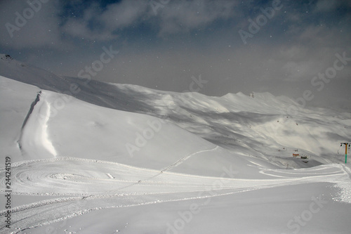 Skiing in Dizin, a ski resort in Iran photo