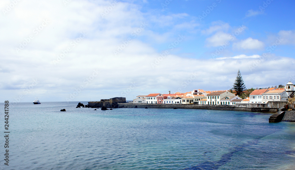 Horta.The old embankment of the city with the remains of fortifications.Faial Island.Azores.
