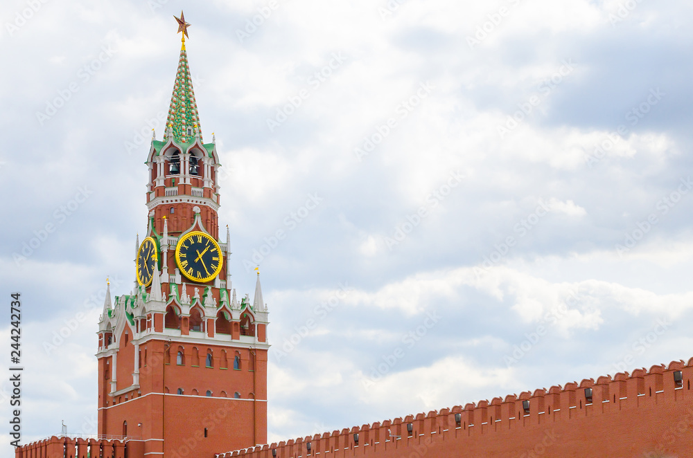 Spasskaya tower of the Kremlin. Russia. The Kremlin during the World Cup 2018 Spasskaya tower of the Kremlin. Russia. The Kremlin during the World Cup 2018